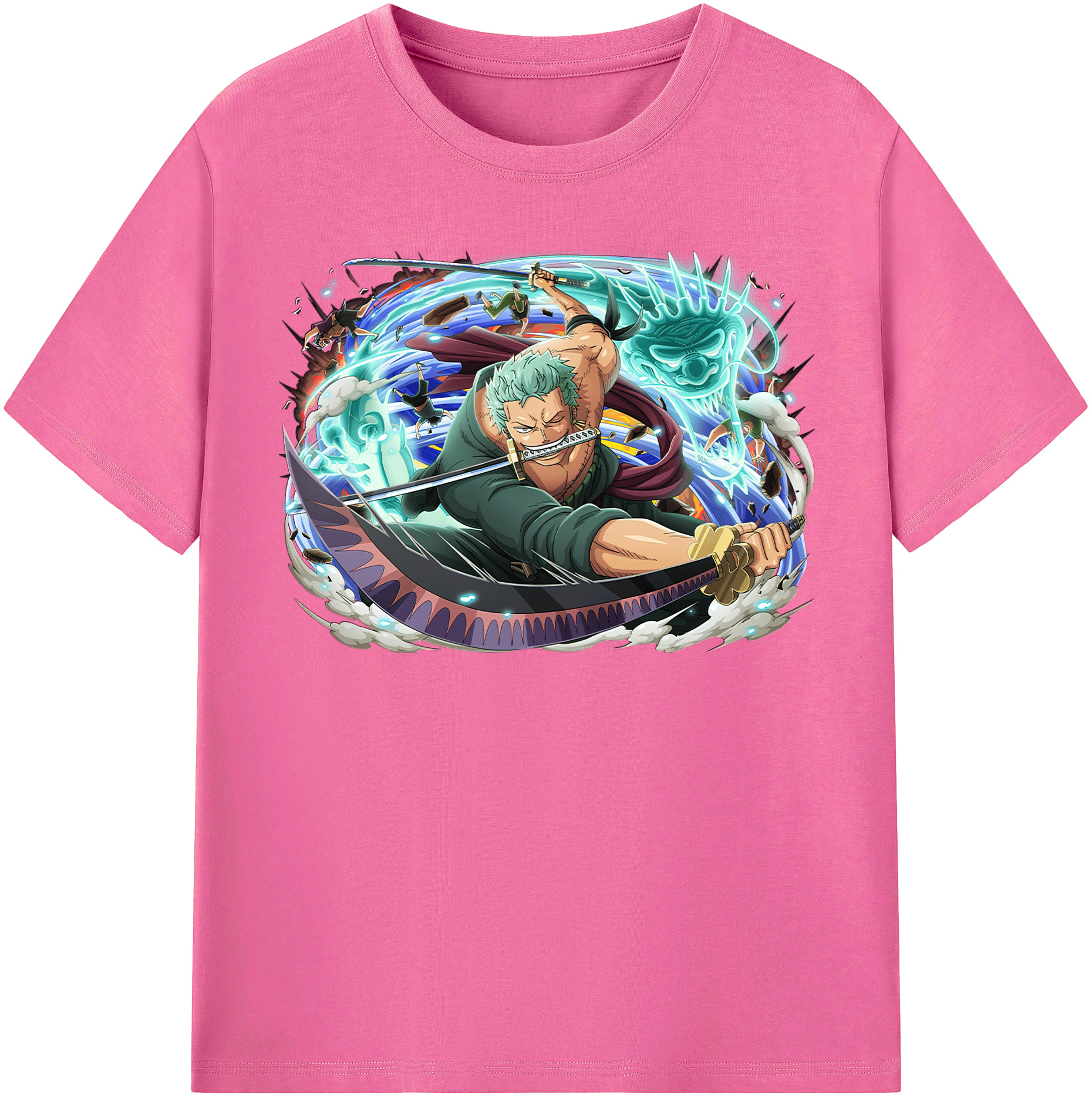 ワンピース ロロノア・ゾロ ONE PIECE Roronoa Zoro レディースカジュアルプリントTシャツ（綿100％）